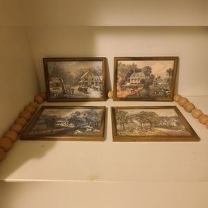 4 beautiful art prints framed 5×7